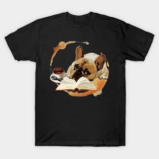 Books And Coffee And Dogs. T-Shirt
